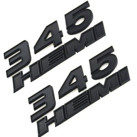 Dodge Challenger Emblem 345 HEMI Letter Badge Black