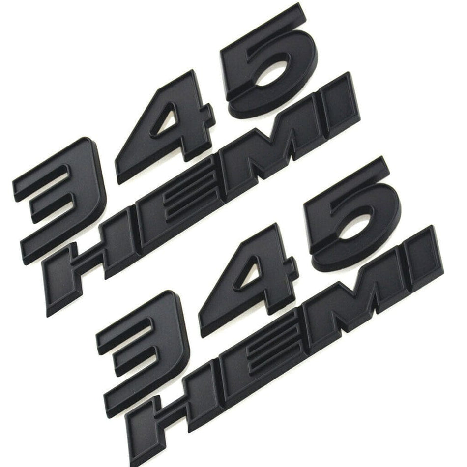 Dodge Challenger Emblem 345 HEMI Letter Badge Black