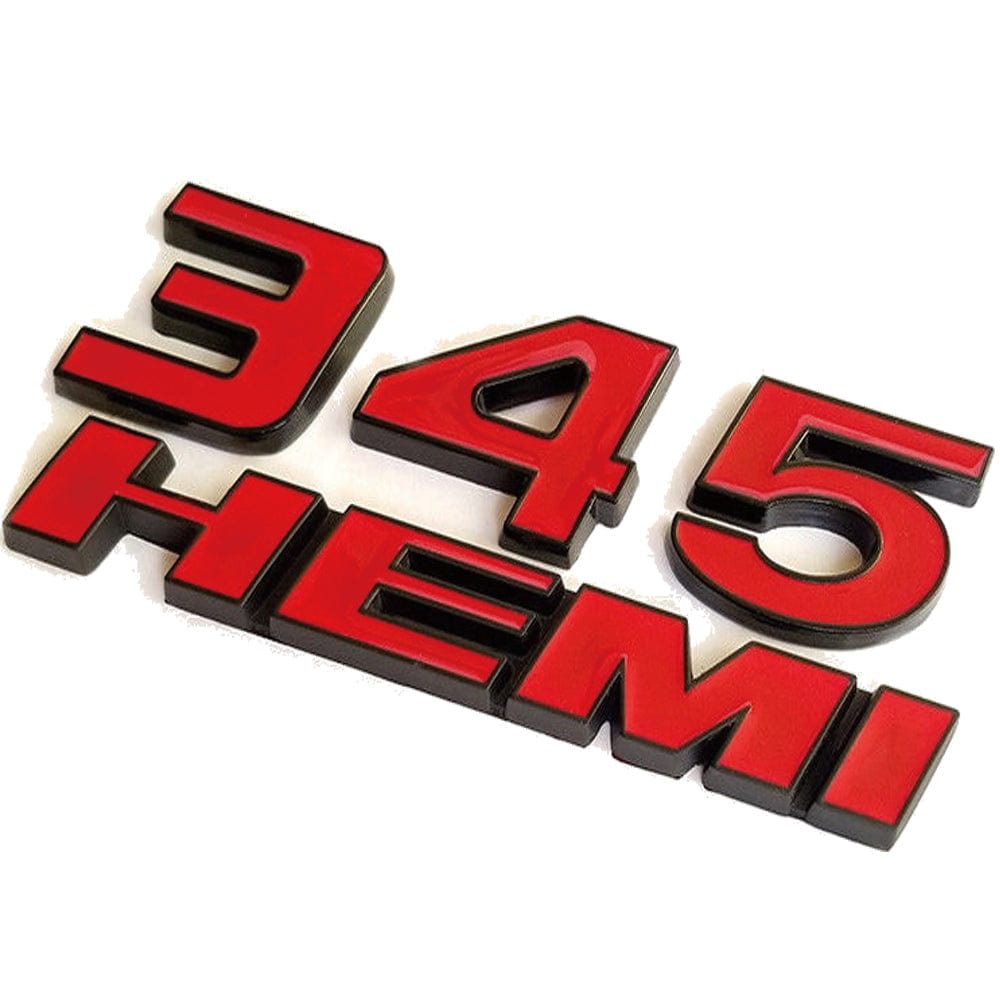 Dodge Challenger Emblem 345 HEMI Letter Badge Red