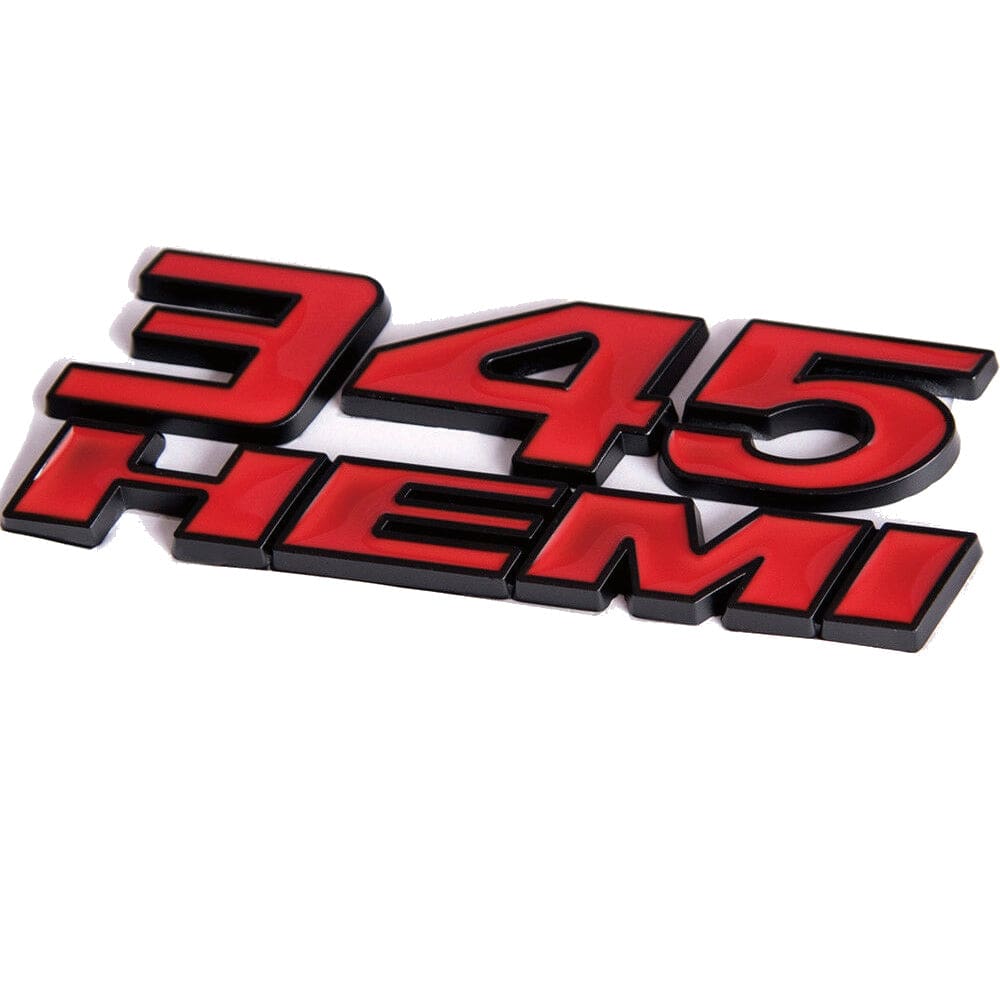 Dodge Challenger Emblem 345 HEMI Letter Badge Red
