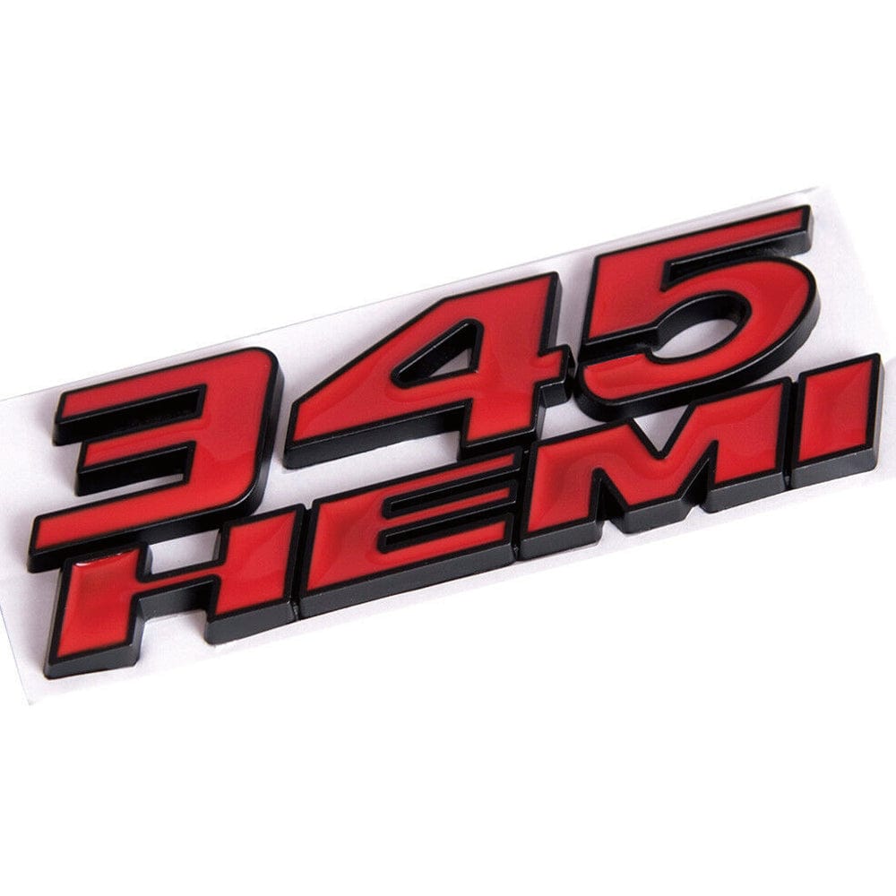 Dodge Challenger Emblem 345 HEMI Letter Badge Red