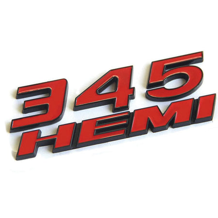 Dodge Challenger Emblem 345 HEMI Letter Badge Red