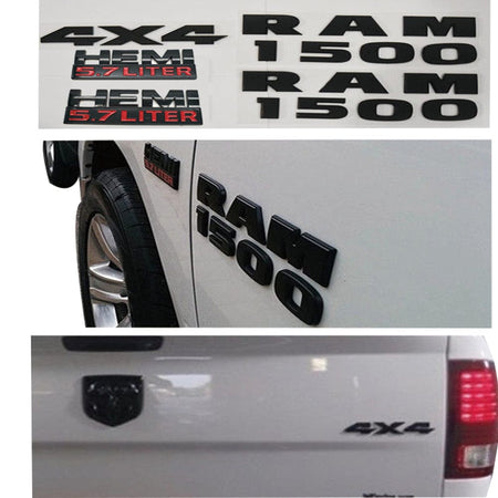 Dodge RAM 1500 Emblem kit - RAM 1500, Hemi 5.7 Liter, 4X4 letter Badge