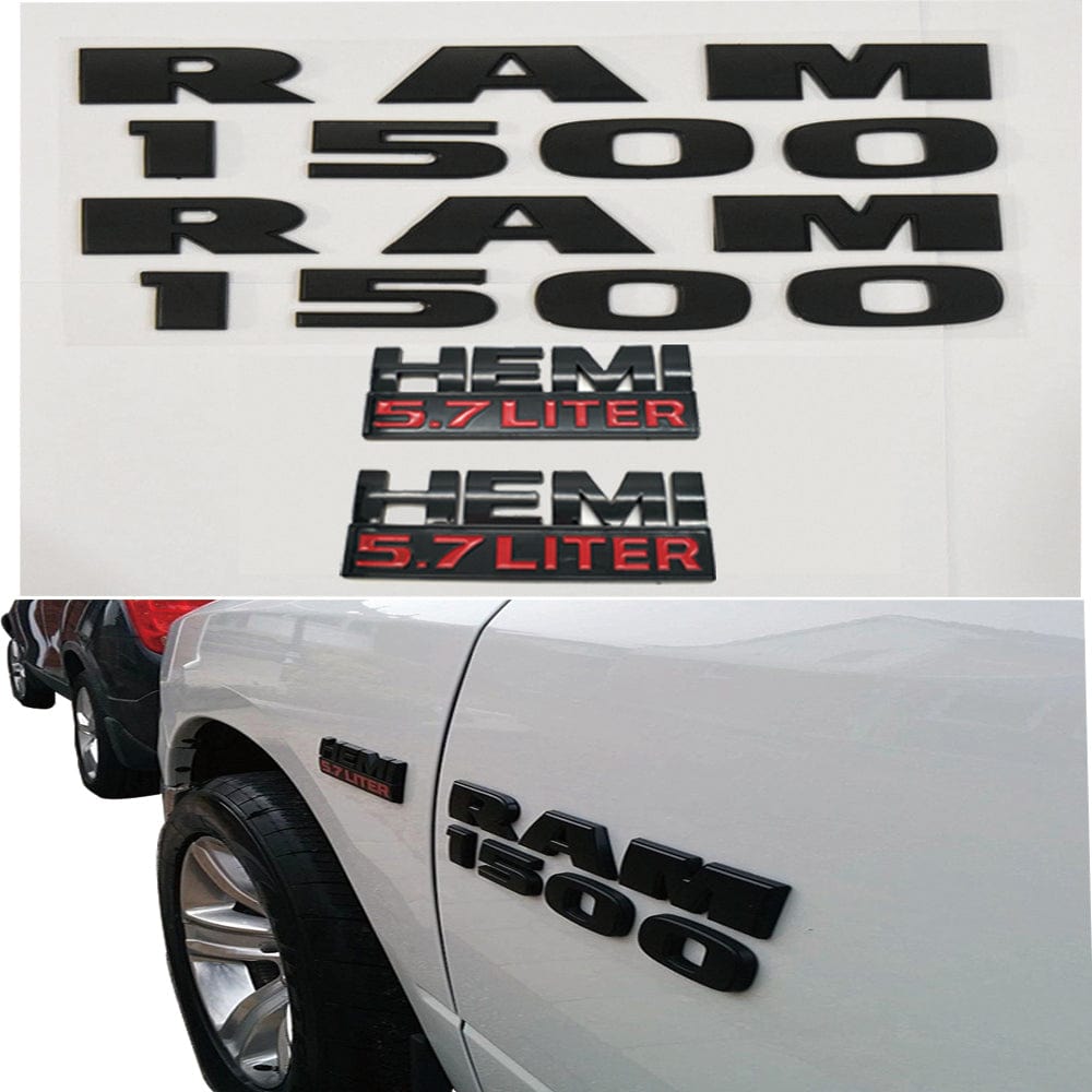 Dodge RAM 1500 Emblem kit - RAM 1500, Hemi 5.7 Liter, 4X4 letter Badge