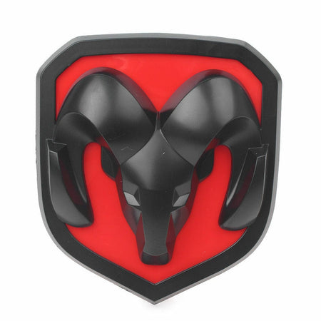 Dodge Ram Emblem Front Hood Grille Matte Black Red
