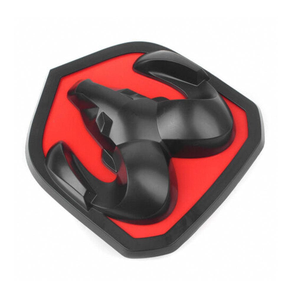 Dodge Ram Emblem Front Hood Grille Matte Black Red