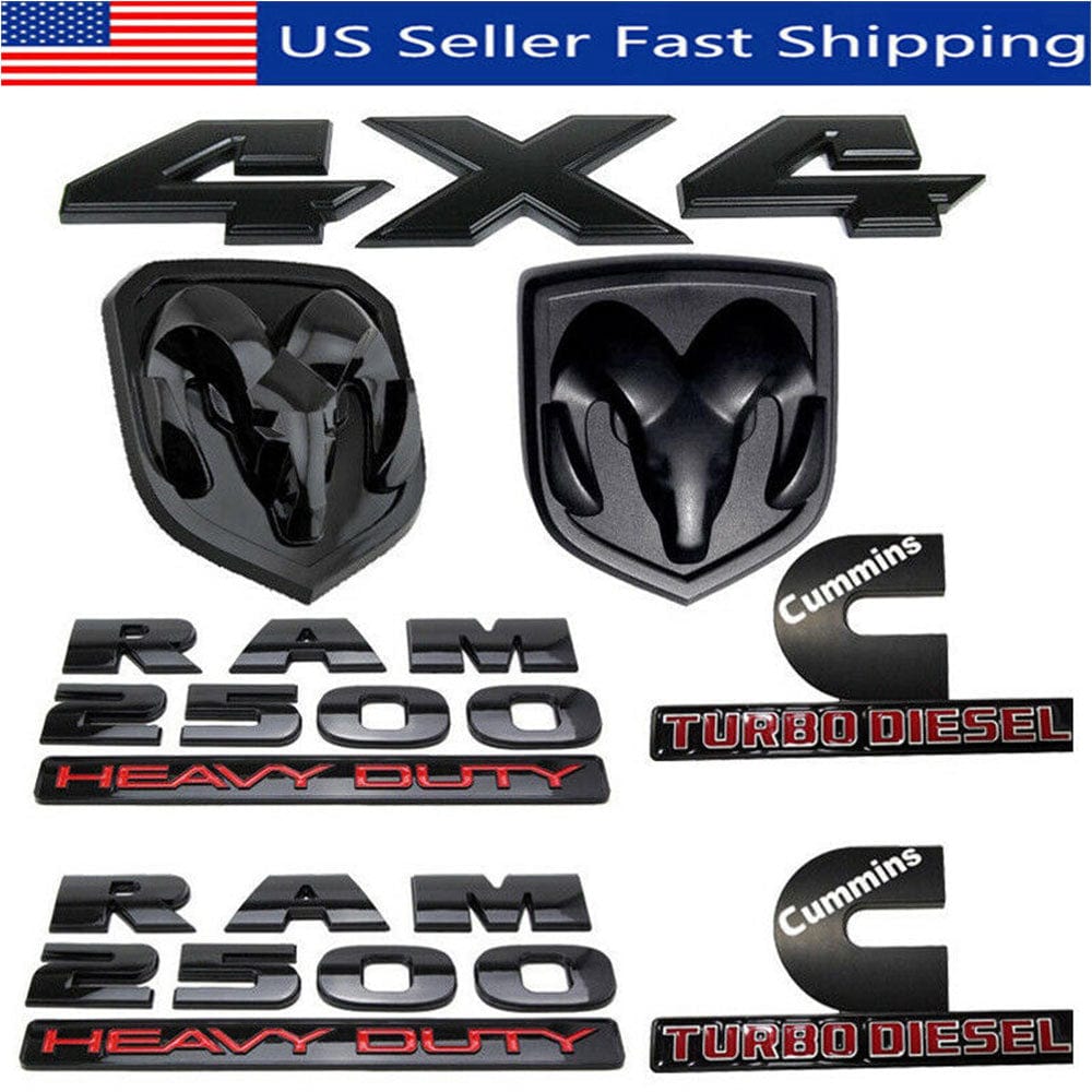 Dodge Ram Emblem kit - Grille Tailgate Ram 2500HD Cummins 4X4 7pcs
