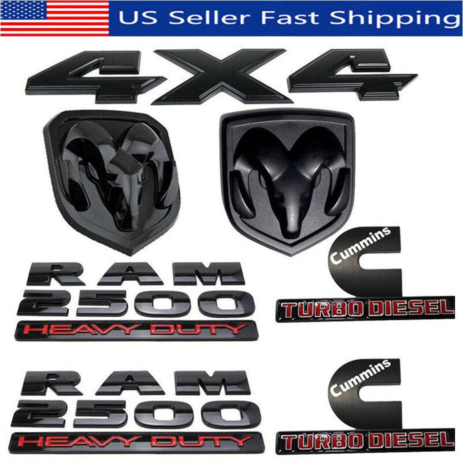 Dodge Ram Emblem kit - Grille Tailgate Ram 2500HD Cummins 4X4 7pcs