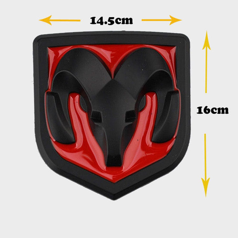 Dodge Ram Emblem Rear Tailgate Black Red