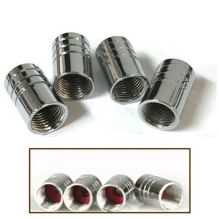 For Toyota Silver Chrome Car Wheel Tire Air Valve Caps Stem Cover with Emblem