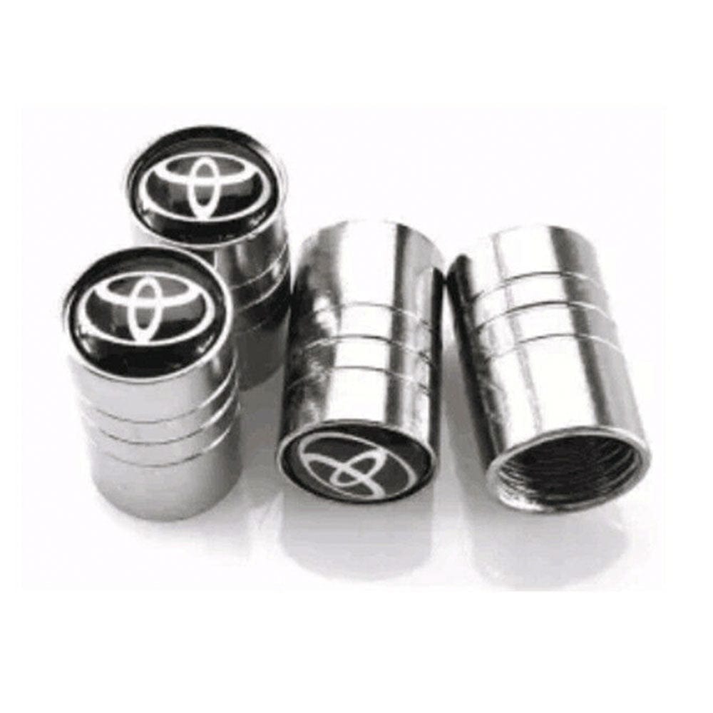 For Toyota Silver Chrome Car Wheel Tire Air Valve Caps Stem Cover with Emblem