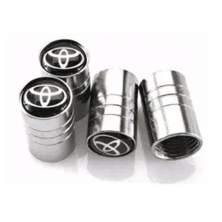 For Toyota Silver Chrome Car Wheel Tire Air Valve Caps Stem Cover with Emblem