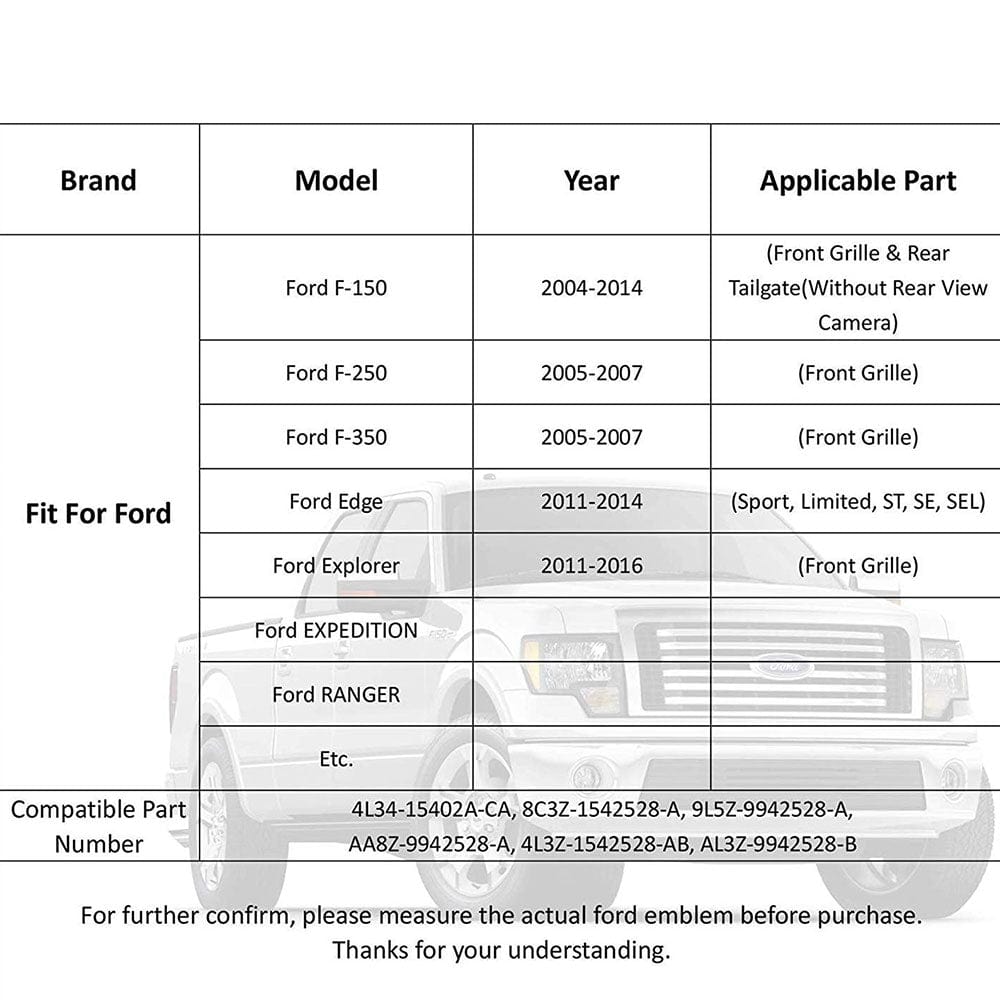 Ford  9" Oval American Flag Emblem - Patriotic Truck Badge 8C3Z-1542528-A