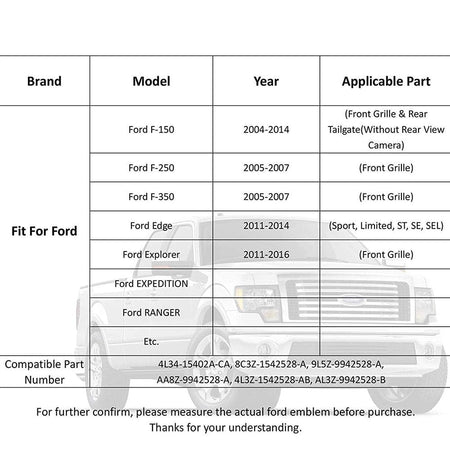 Ford  9" Oval American Flag Emblem - Patriotic Truck Badge 8C3Z-1542528-A
