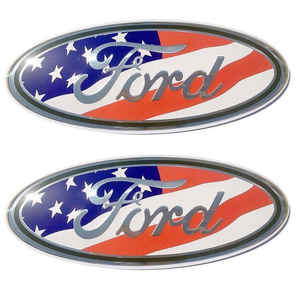 Ford American Flag Oval Emblem - 7" Patriotic Badge for F-150, F-250, F-350