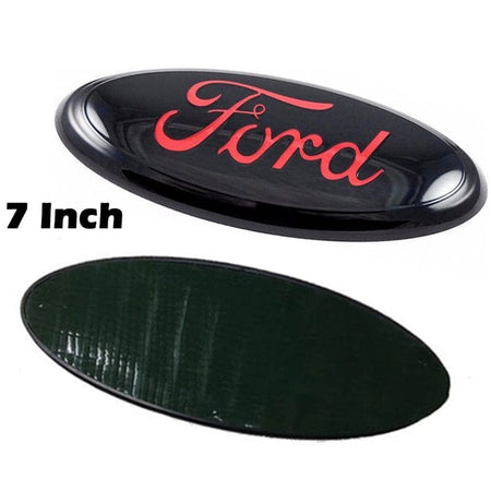 Ford F-150 7" Black Red Oval Tailgate Emblem Badge 2004-2014