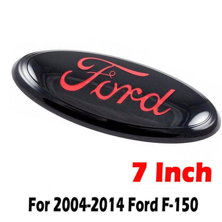 Ford F-150 7" Black Red Oval Tailgate Emblem Badge 2004-2014