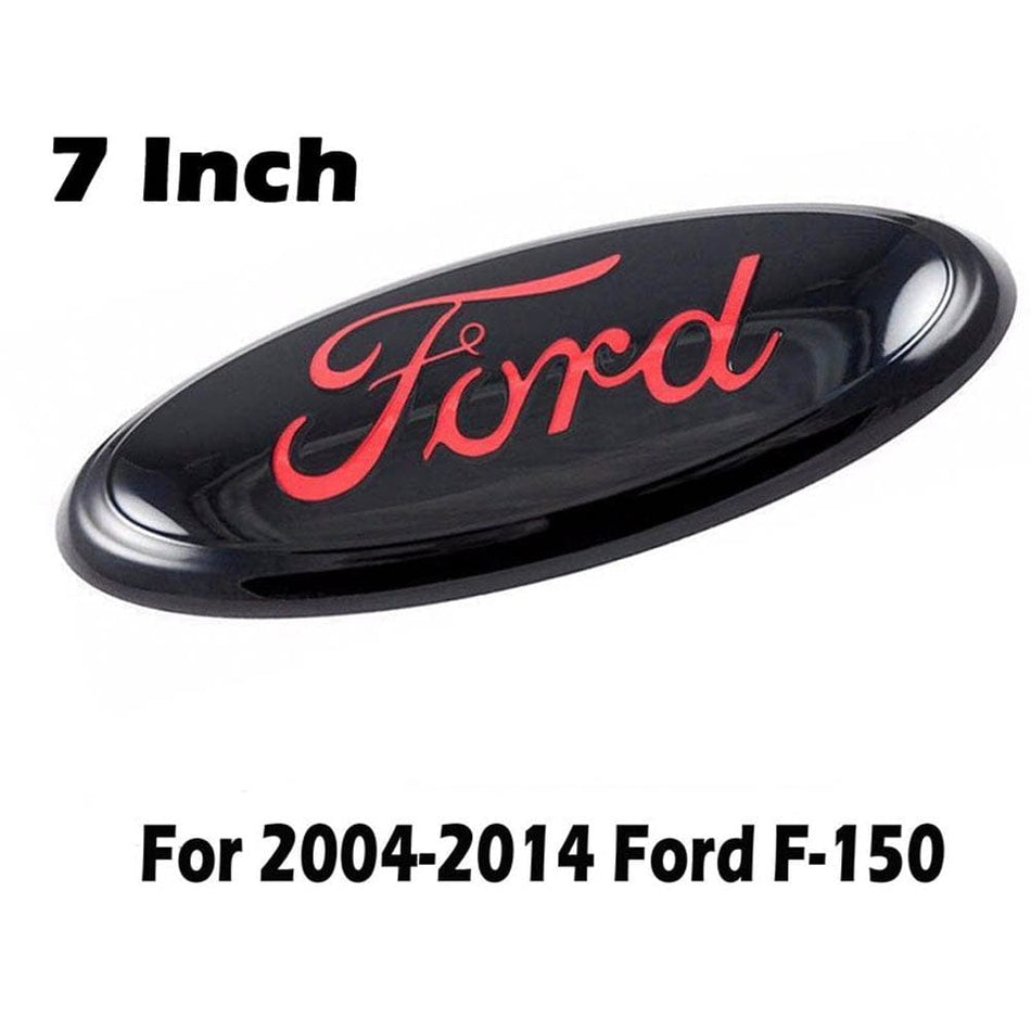 Ford F-150 7" Black Red Oval Tailgate Emblem Badge 2004-2014