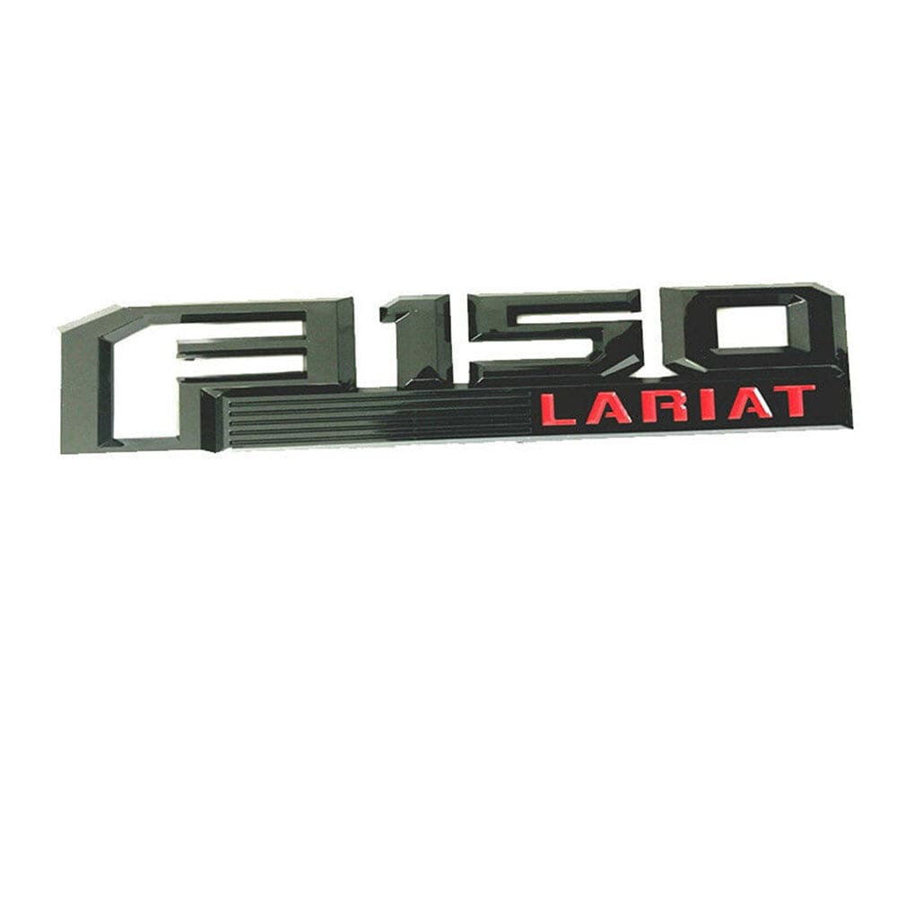 Ford F-150 Lariat Fender Emblem Black Red