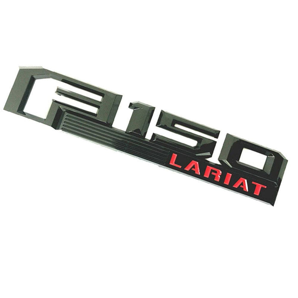 Ford F-150 Lariat Fender Emblem Black Red