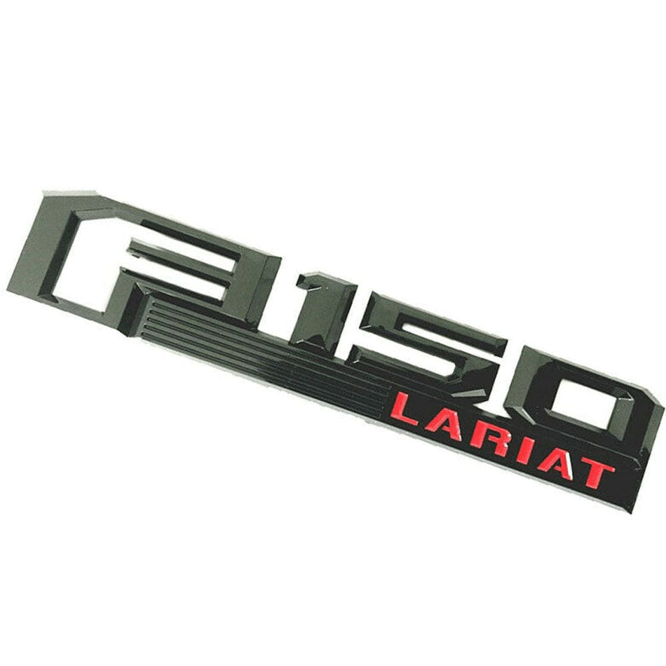 Ford F-150 Lariat Fender Emblem Black Red