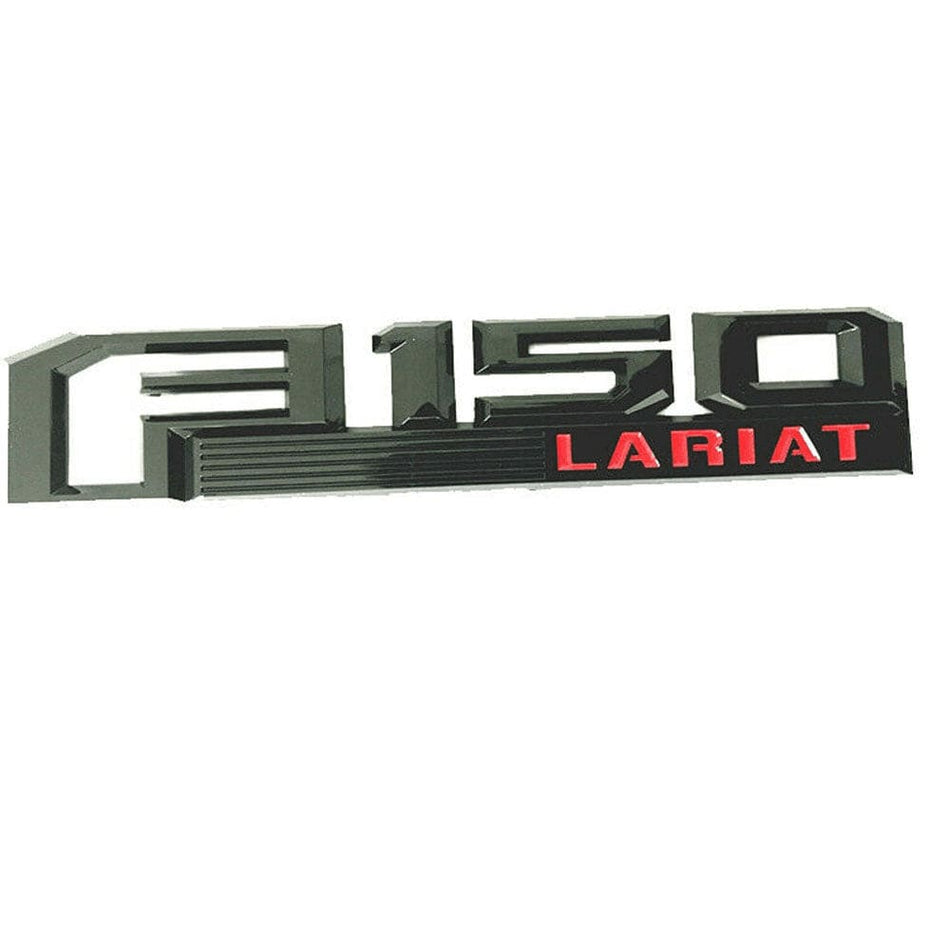 Ford F-150 Lariat Fender Emblem Black Red