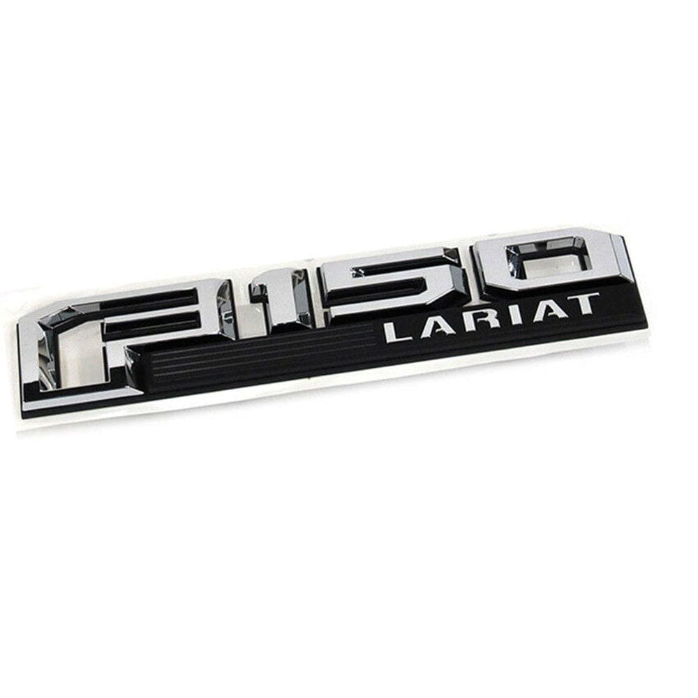 Ford F-150 Lariat Fender Emblem Chrome Black