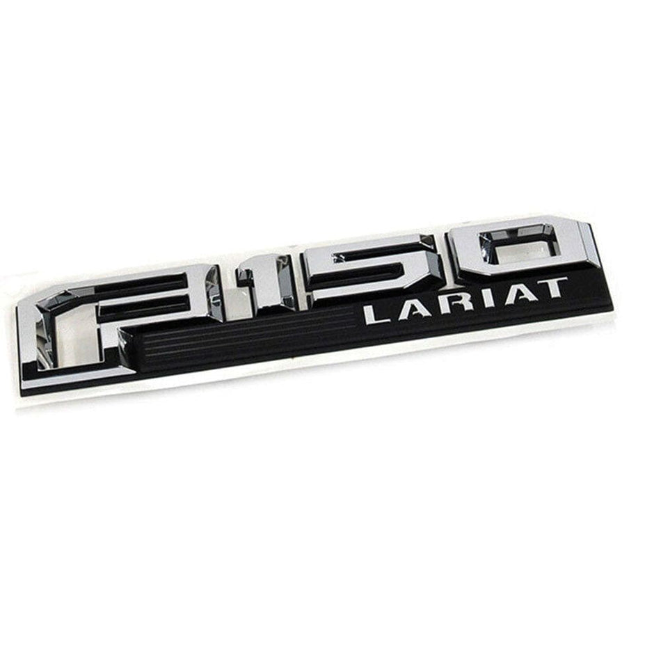 Ford F-150 Lariat Fender Emblem Chrome Black
