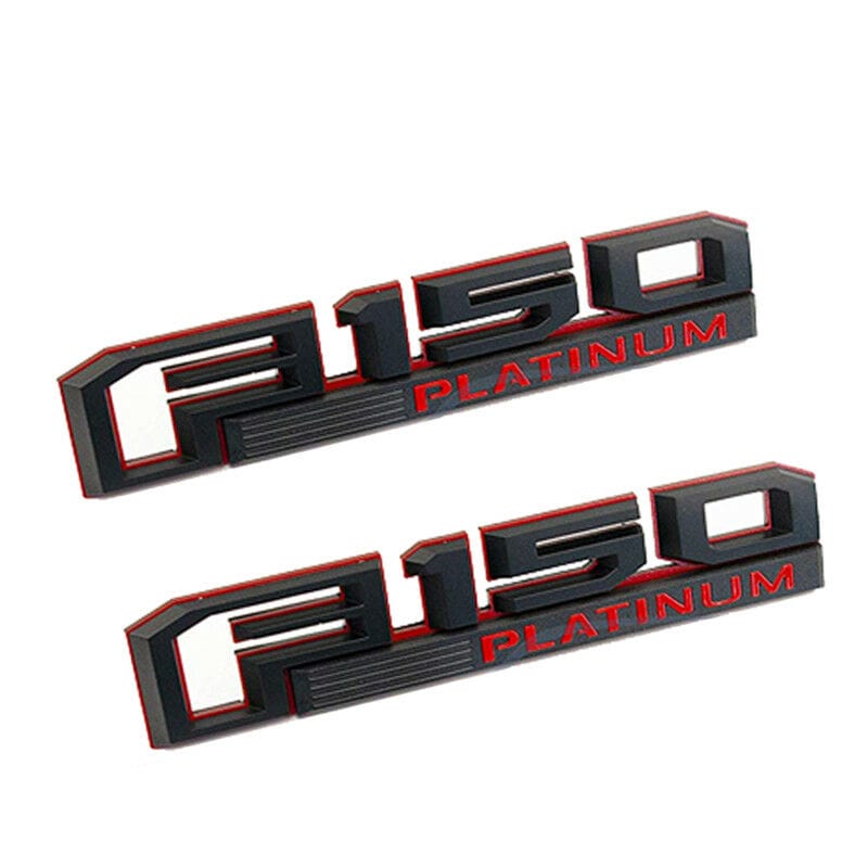 Ford F-150 Platinum Fender Emblem Black Red FL3Z-16720-G, FL3Z-16720-H