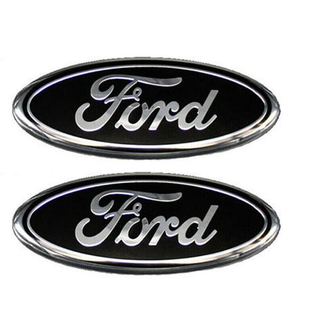Ford OEM Emblem  F150, F250, F350 9" Oval Black Silver AL3Z-9942528-B