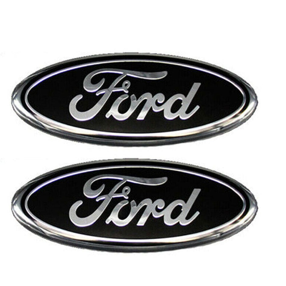 Ford OEM Emblem  F150, F250, F350 9" Oval Black Silver AL3Z-9942528-B