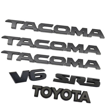 Matte Black 6 PCS V6 SR5 Tacoma Emblems for Toyota 2005-2016 2012 2013 2014 2015