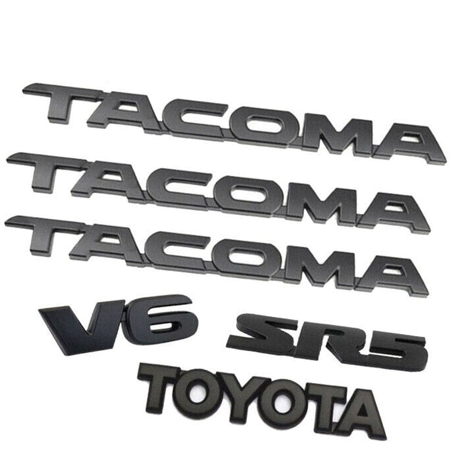 Matte Black 6 PCS V6 SR5 Tacoma Emblems for Toyota 2005-2016 2012 2013 2014 2015