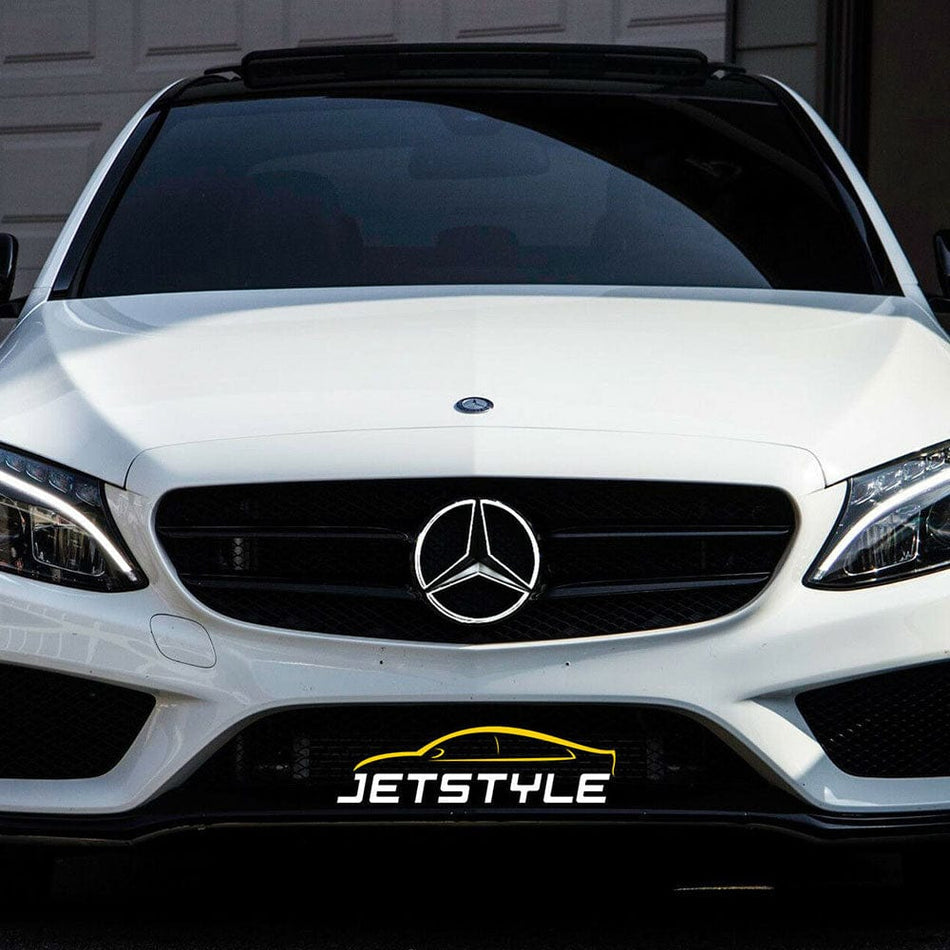 MERCEDES BENZ Front Grill Star Emblem LED White Light Black 2011-2019