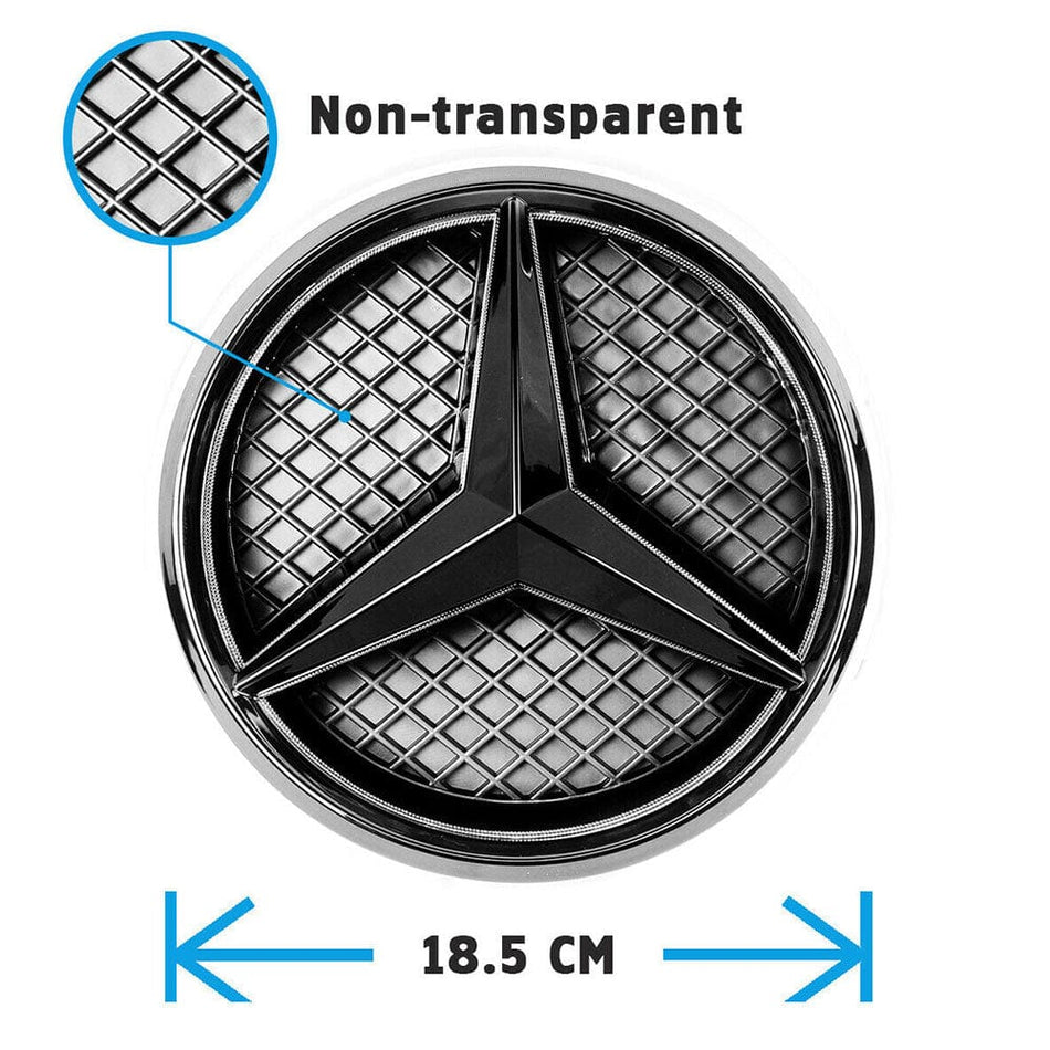 MERCEDES BENZ Front Grill Star Emblem LED White Light Black 2011-2019