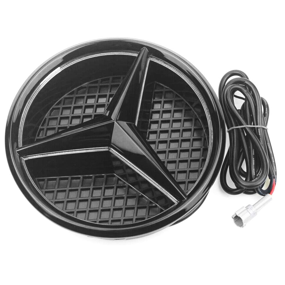 MERCEDES BENZ Front Grill Star Emblem LED White Light Black 2011-2019