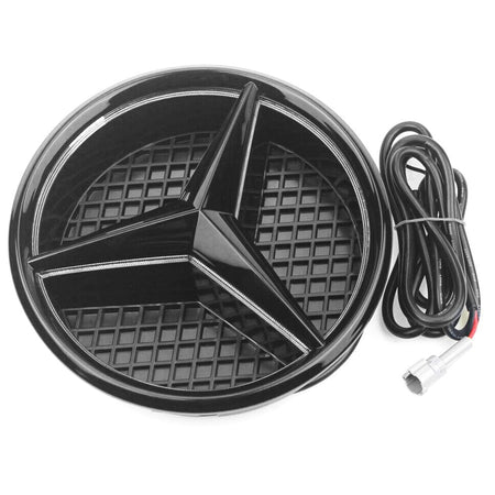 MERCEDES BENZ Front Grill Star Emblem LED White Light Black 2011-2019