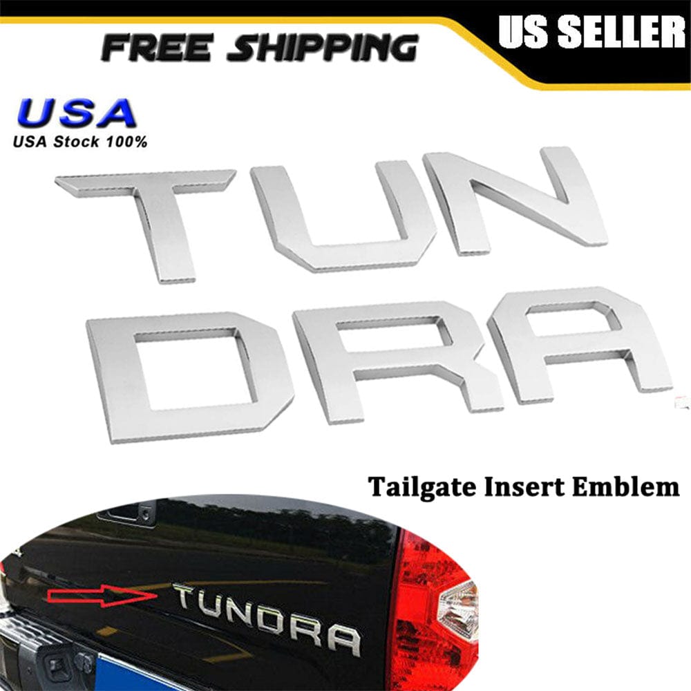 NEW 2014-2019 Toyota TUNDRA 3D Silver/Gray Chrome Tailgate Emblem Raised Logo