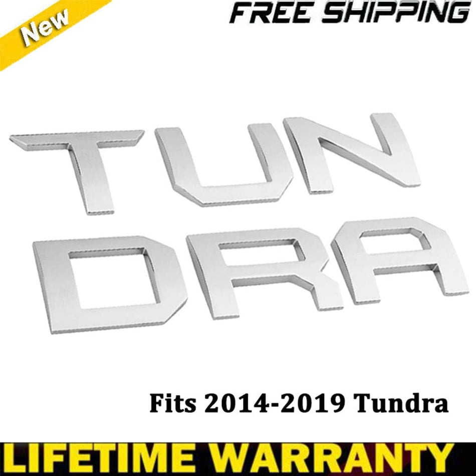 NEW 2014-2019 Toyota TUNDRA 3D Silver/Gray Chrome Tailgate Emblem Raised Logo