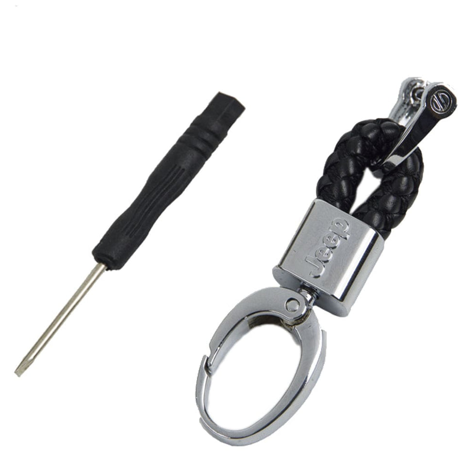 Nissan Logo Keychain Black Calf Leather Alloy Decoration Gift Access