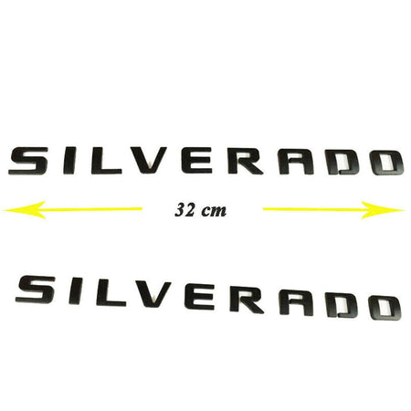 Silverado Nameplate Emblem Badge OEM Genuine Matte Black 2PC