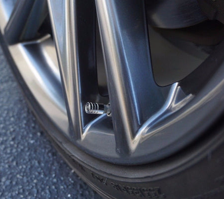 Toyota CAR WHEEL TIRE VALVE DUST STEMS AIR CAPS + KEYCHAIN WITH TOYOTA TRD LOGO EMBLE TTV-TRD-BLK