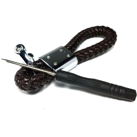 Toyota Logo Keychain Black Calf Leather Alloy Decoration Gift Accessories