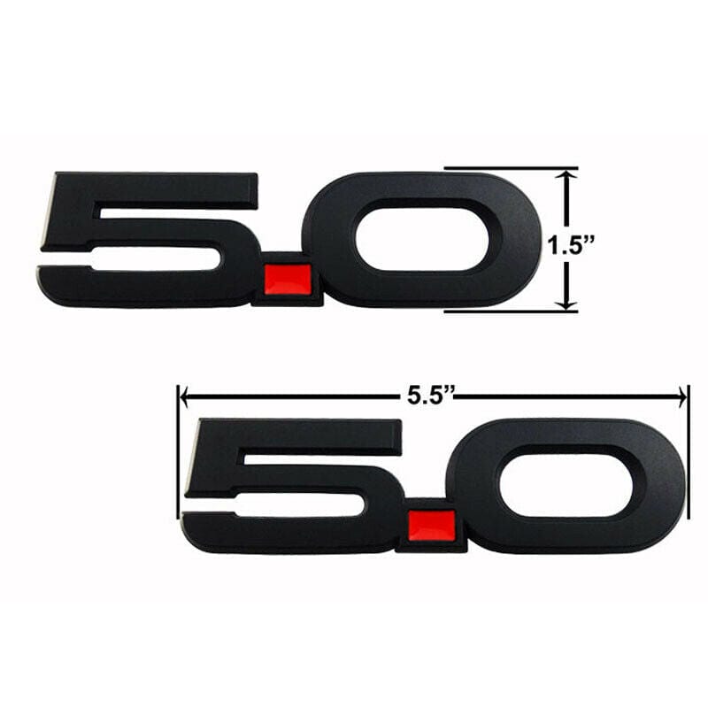 TWO Side Fender Metal Emblems 3D Logo 5.0 Badge Decal For Ford Mustang 2011-2014