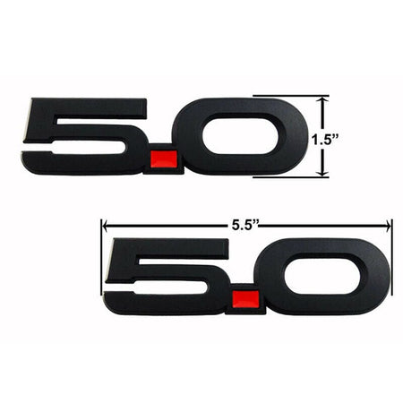TWO Side Fender Metal Emblems 3D Logo 5.0 Badge Decal For Ford Mustang 2011-2014