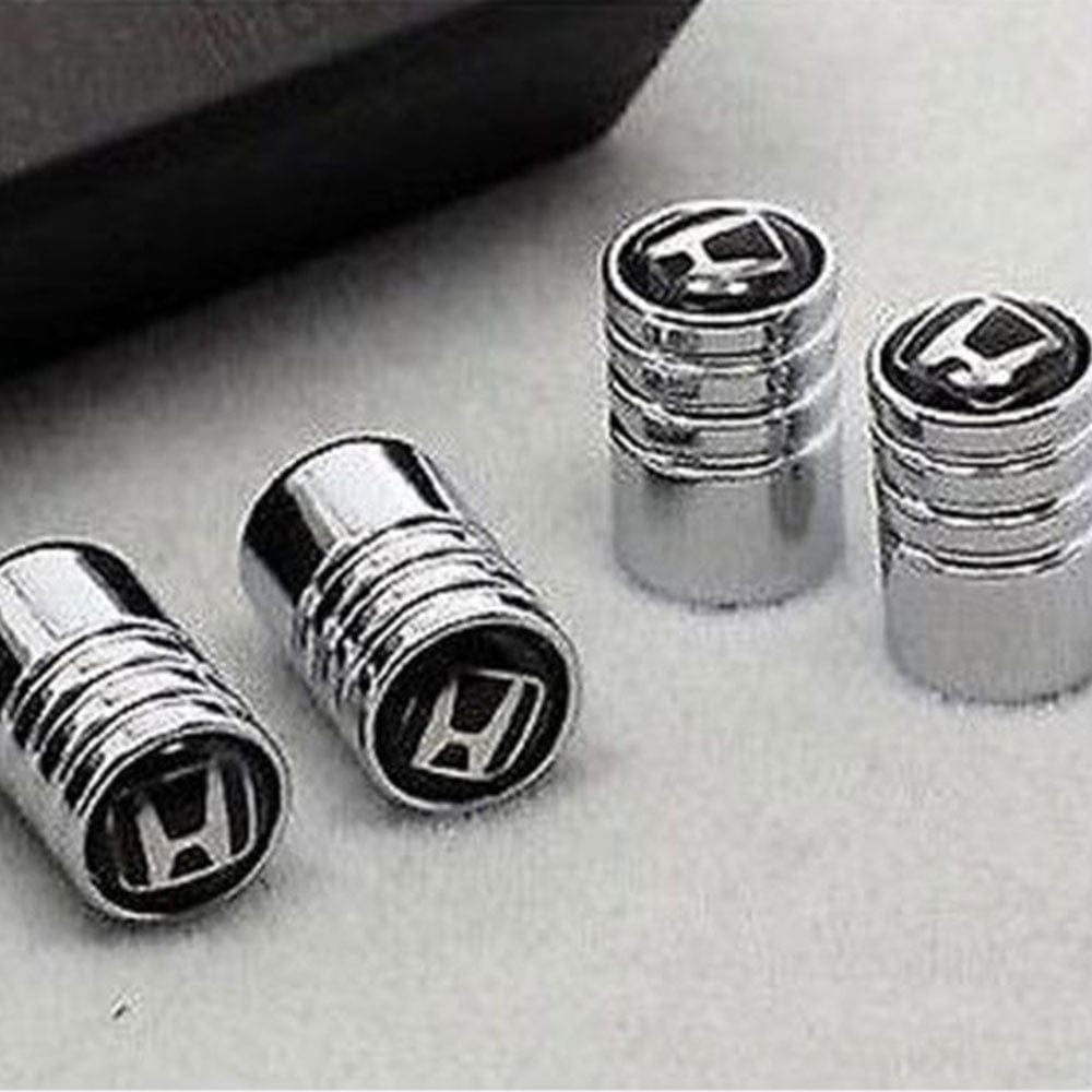 Wheel Tire Valve Dust Stems Air Caps + Honda Logo Keychain