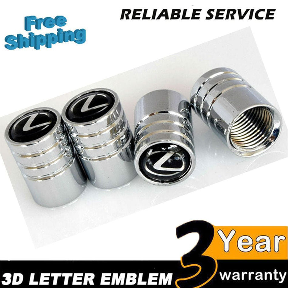 Wheel Tire Valve Dust Stems Air Caps + Lexus Logo Keychain