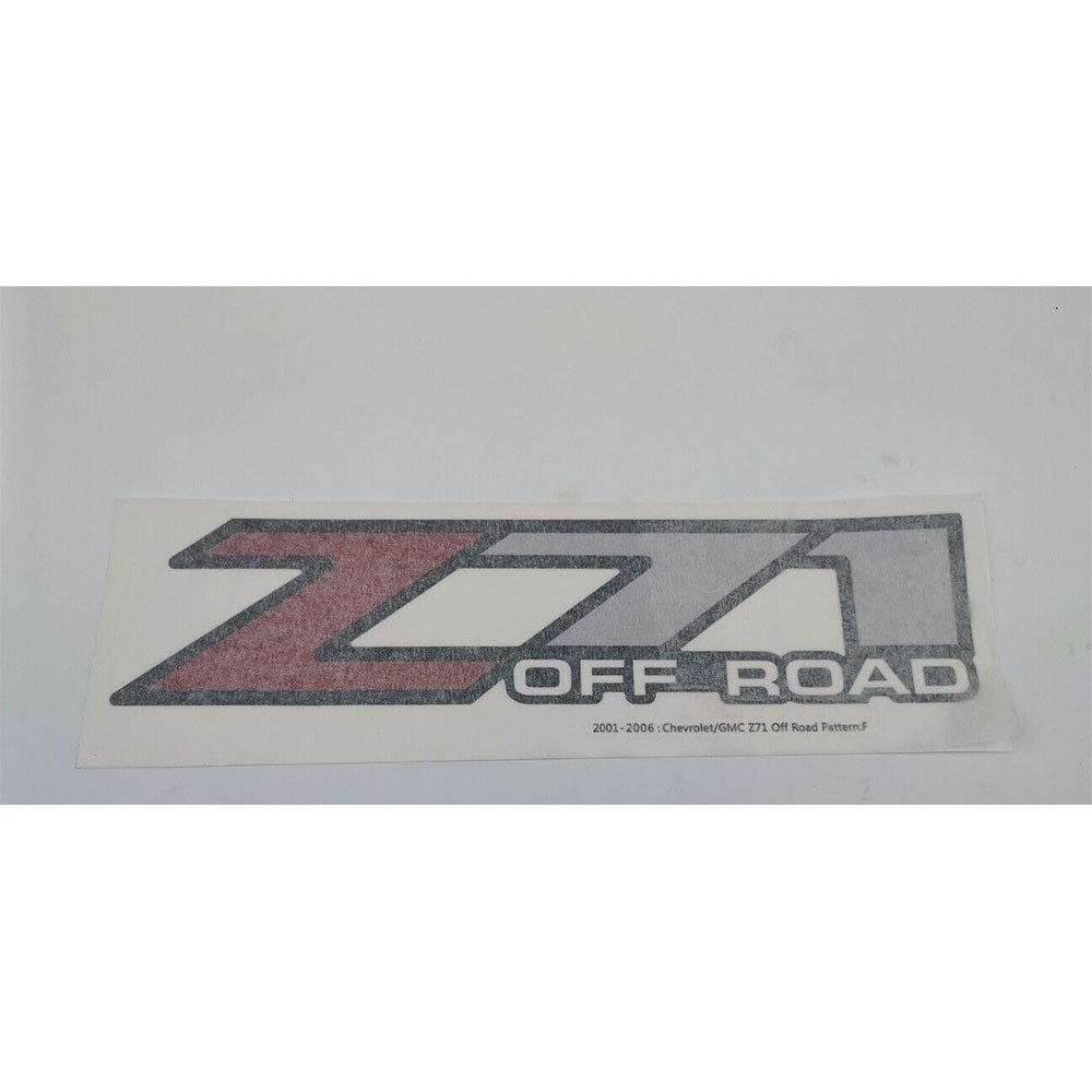 Oracal Gray & Red Z71 Off-Road Decal Set For 1997-1999 Chevy Silverado / GMC Truck - 4" X 15"