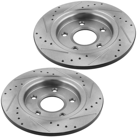 Rear Drilled & Slotted Disc Brake Rotors For Chrysler Town & Country Ram C/V