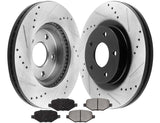 Rear Drilled Brake Rotors + Brake Pads For Ford Edge Explorer Taurus Lincoln MKX